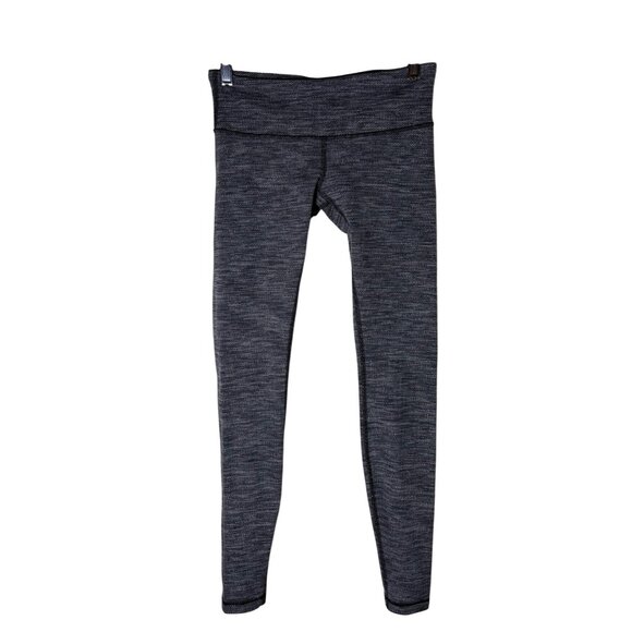 Lululemon Size 4 Wunder Under Wee Are From Space Grey Black Combo Leggings - Picture 1 of 5